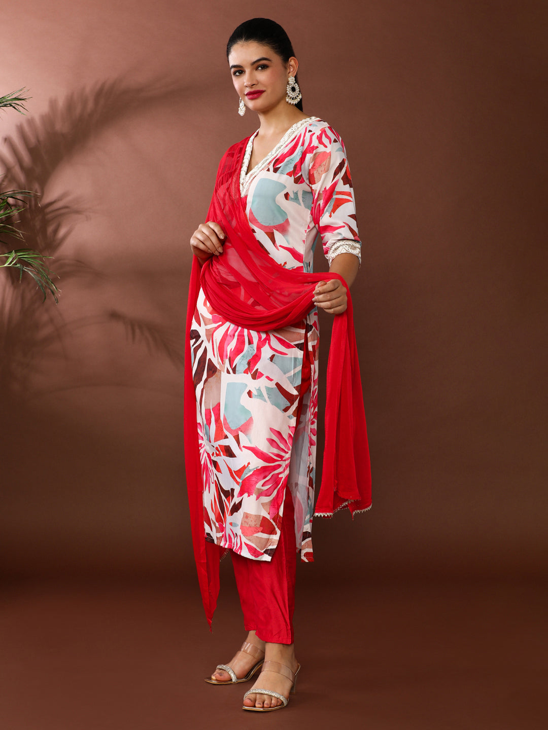 Floral Embroidered Kurta & Trousers Sets
