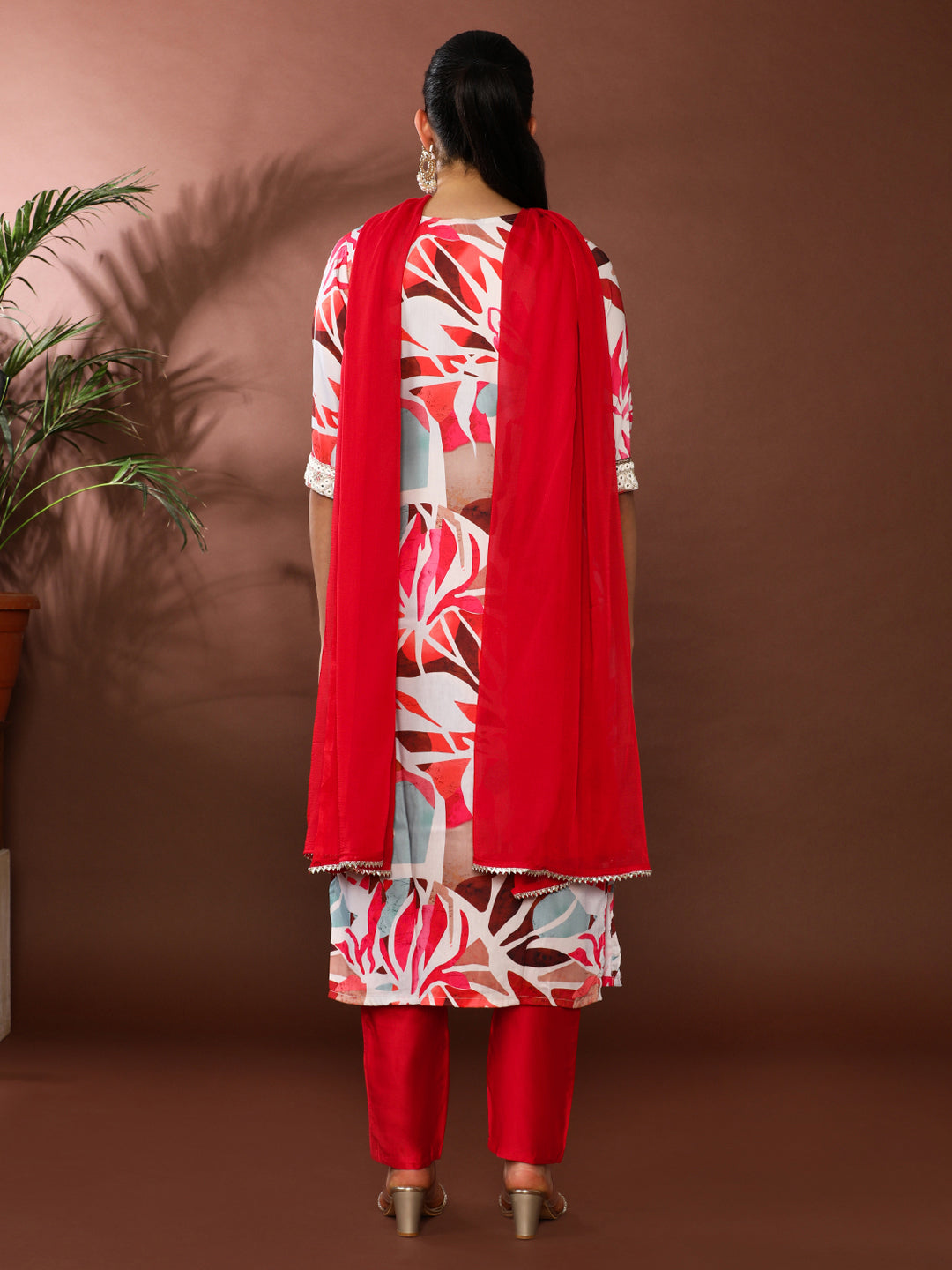 Floral Embroidered Kurta & Trousers Sets