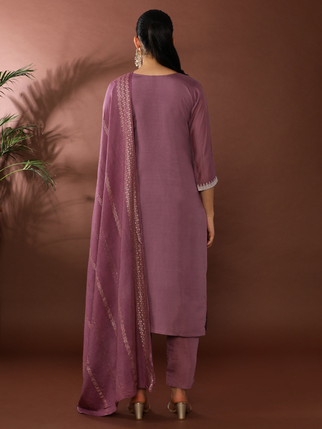 Floral Printed Chanderi Cotton Kurta & Trousers Sets