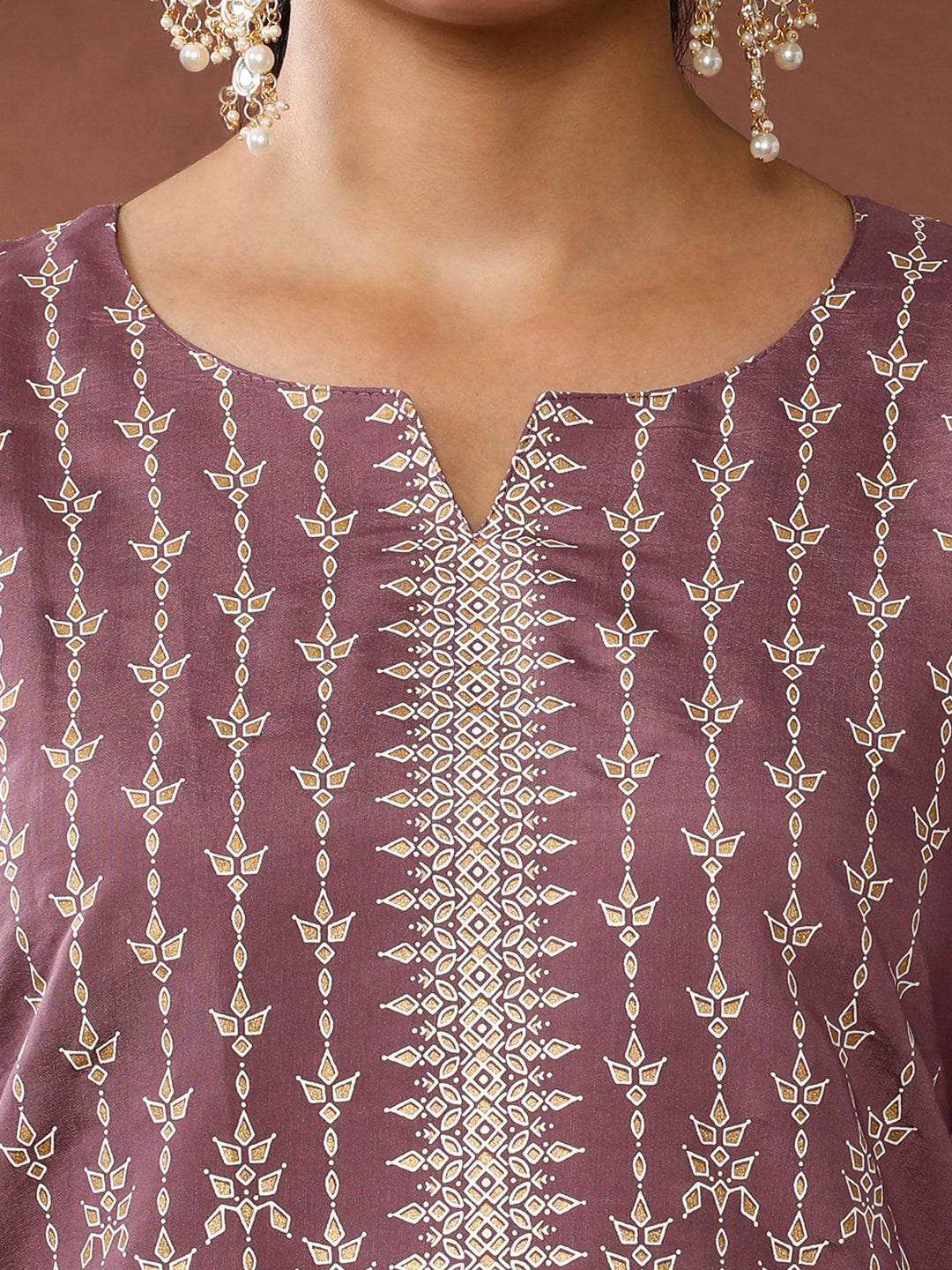 Floral Printed Chanderi Cotton Kurta & Trousers Sets