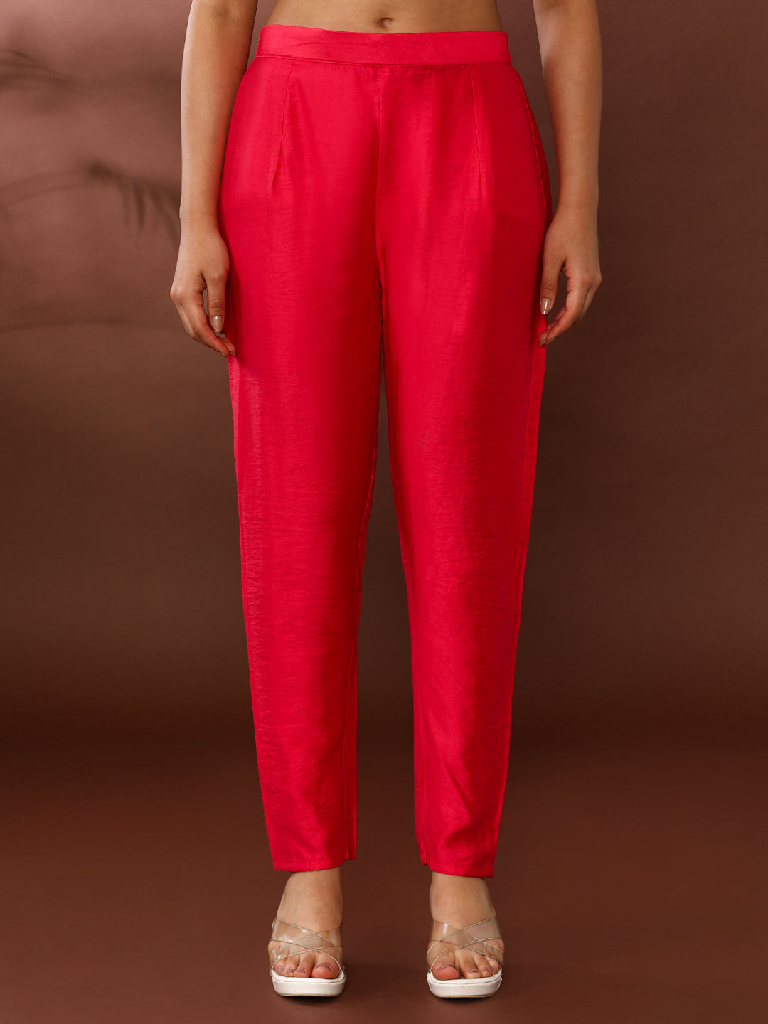 Bandhani Embroidered Poly Crepe Kurta & Trousers Sets