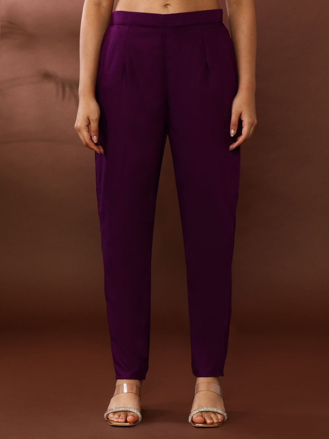 Solid Embroidered Kurta & Trousers Sets