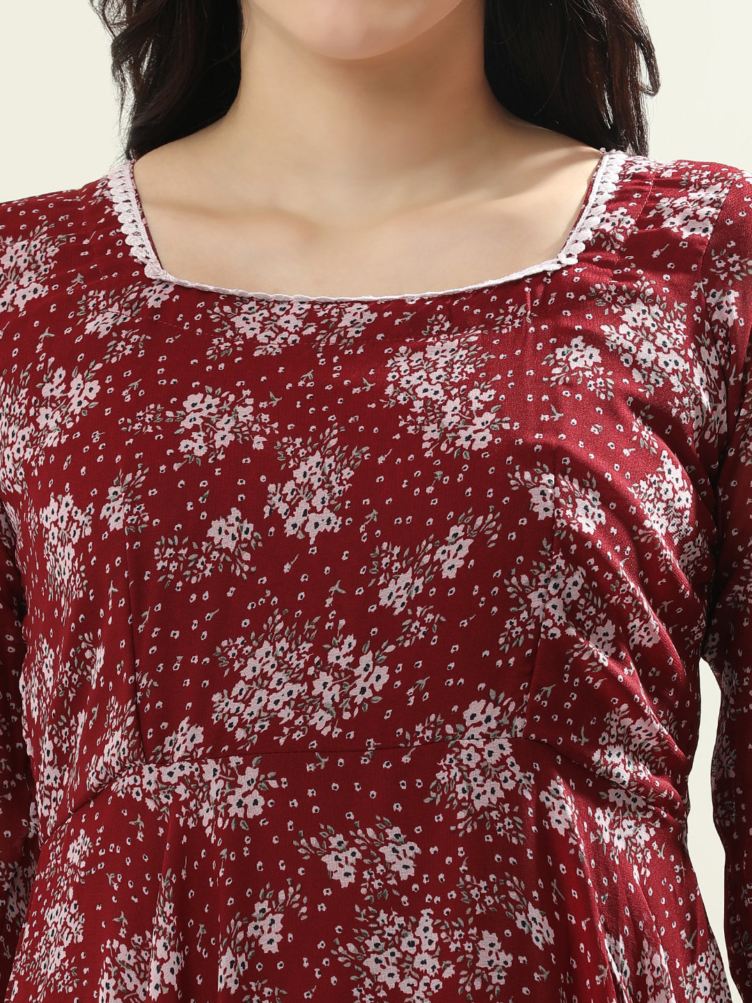 Floral Printed Anarkali Georgette Flared Kurta & Trousers Sets