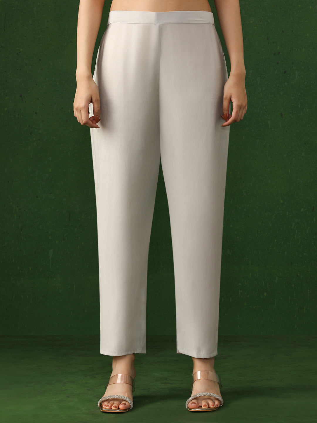 Floral Embroidered A-Line Chanderi Silk Kurta & Trousers Sets