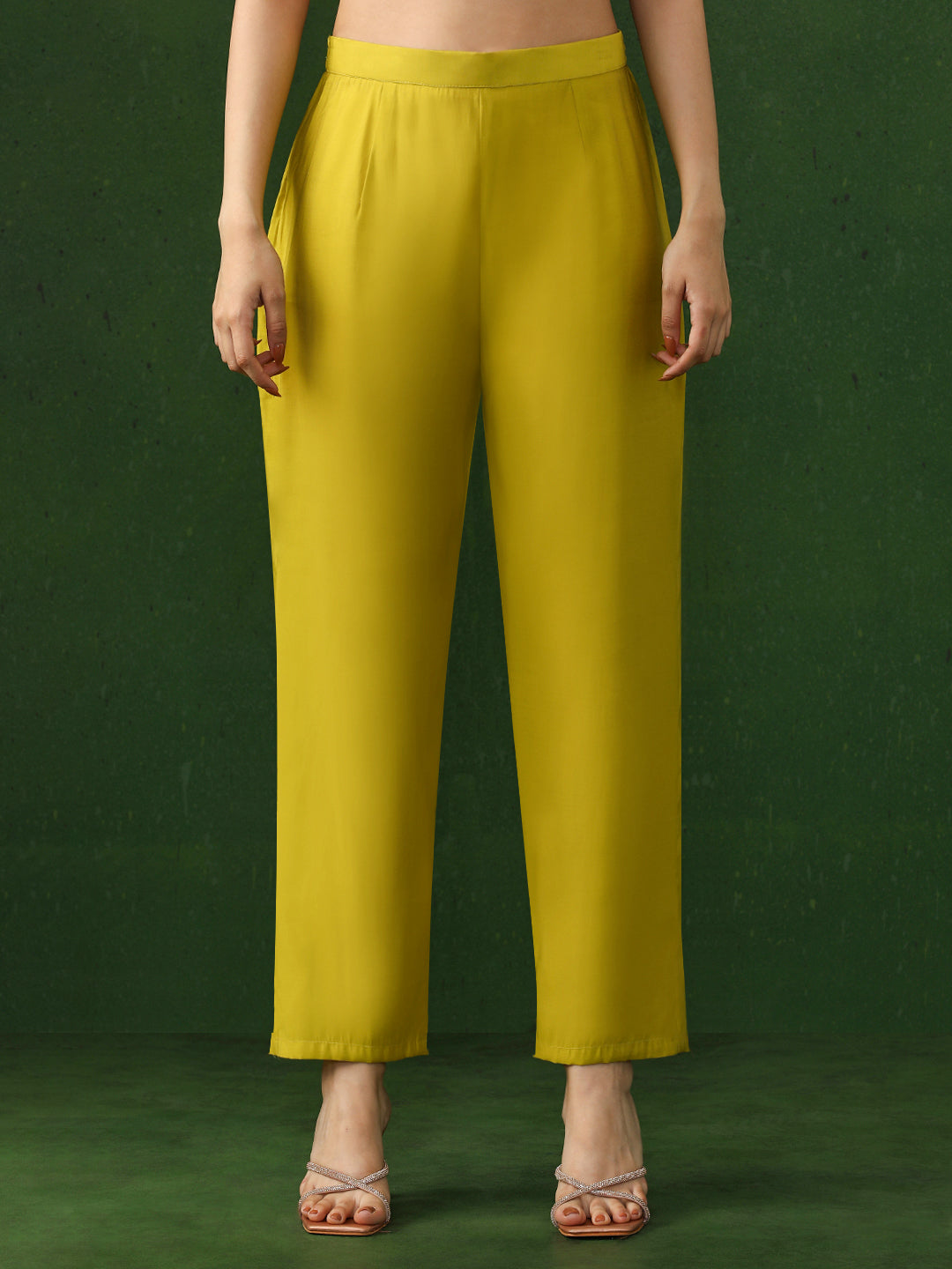 Floral Embroidered Straight Chanderi Silk Kurta & Trousers Sets