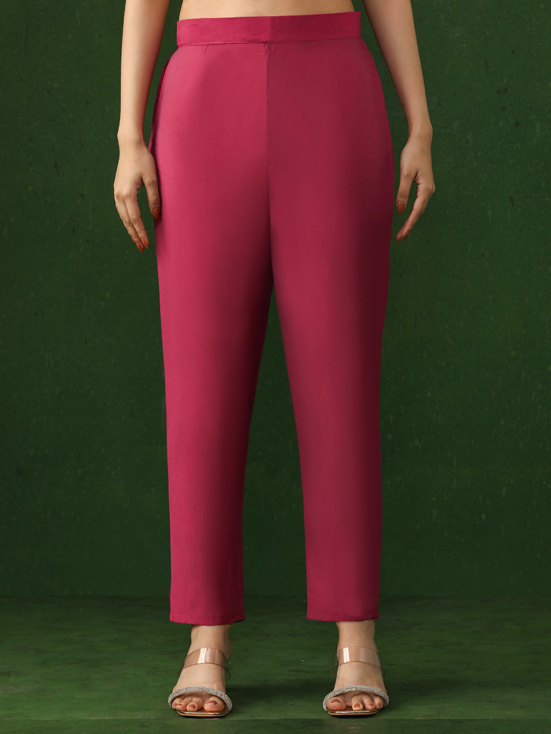 Floral Embroidered Straight Chanderi Silk Kurta & Trousers Sets