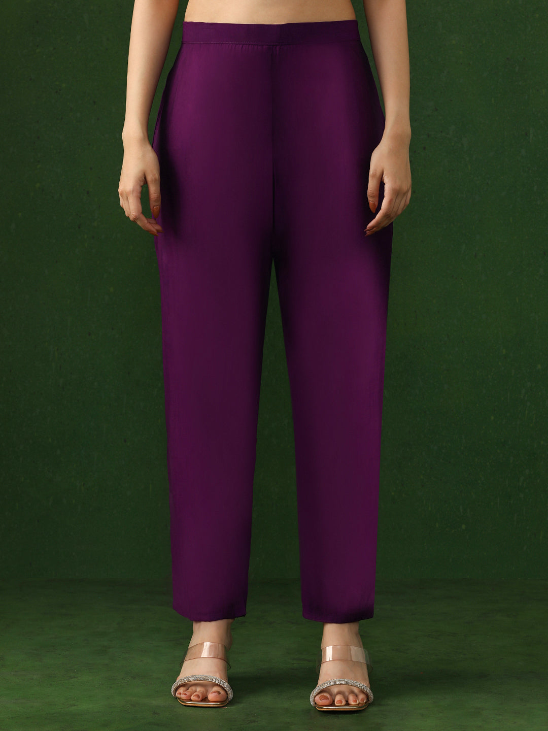 Floral Embroidered Straight Chanderi Silk Kurta & Trousers Sets