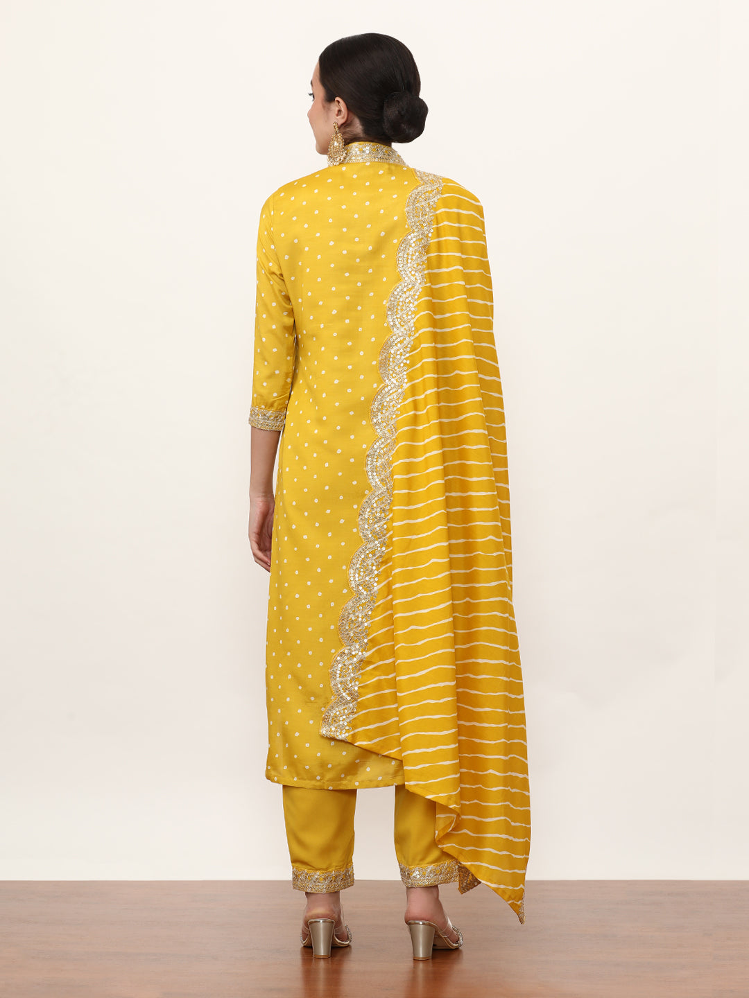 Embroidered Art Silk Ethnic Motifs Kurta Sets With Dupatta