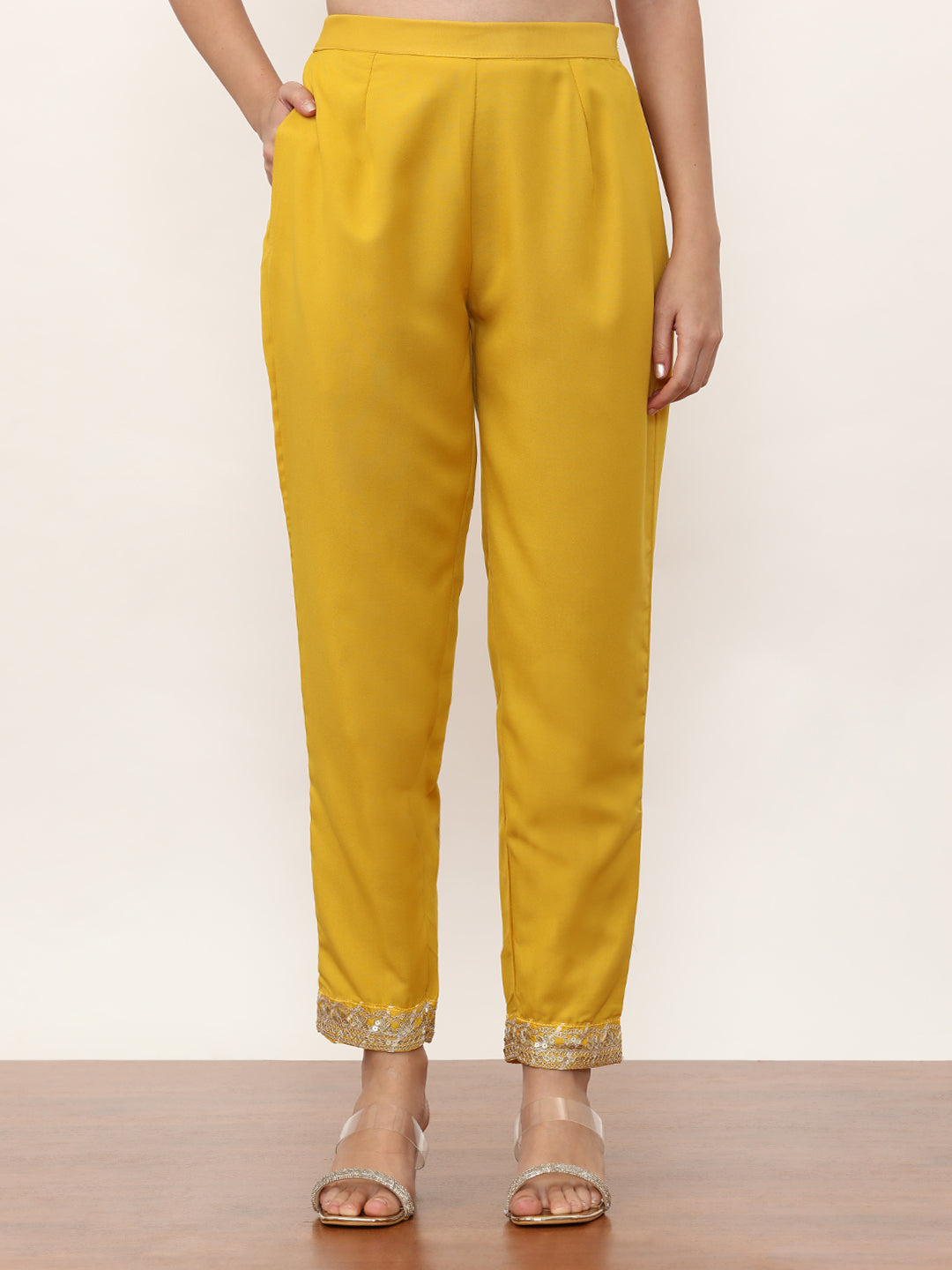 Embroidered Art Silk Ethnic Motifs Kurta Sets With Dupatta