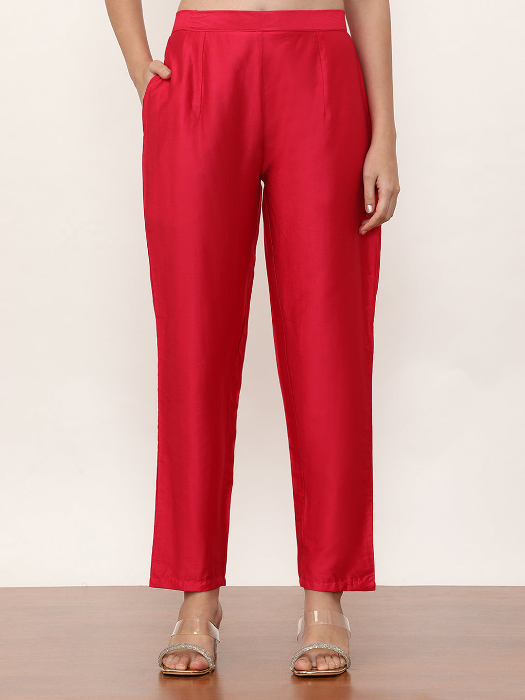 Embroidered Art Silk Ethnic Motifs Kurta Sets With Dupatta