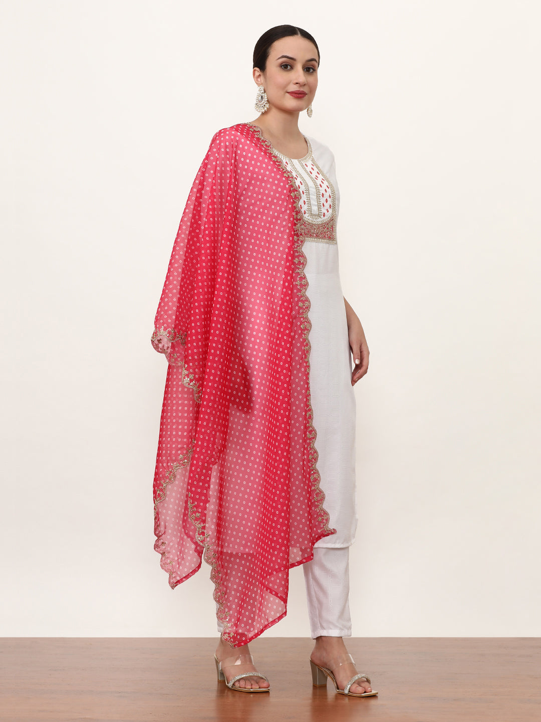 Embroidered Ethnic Motifs Kurta Sets With Dupatta