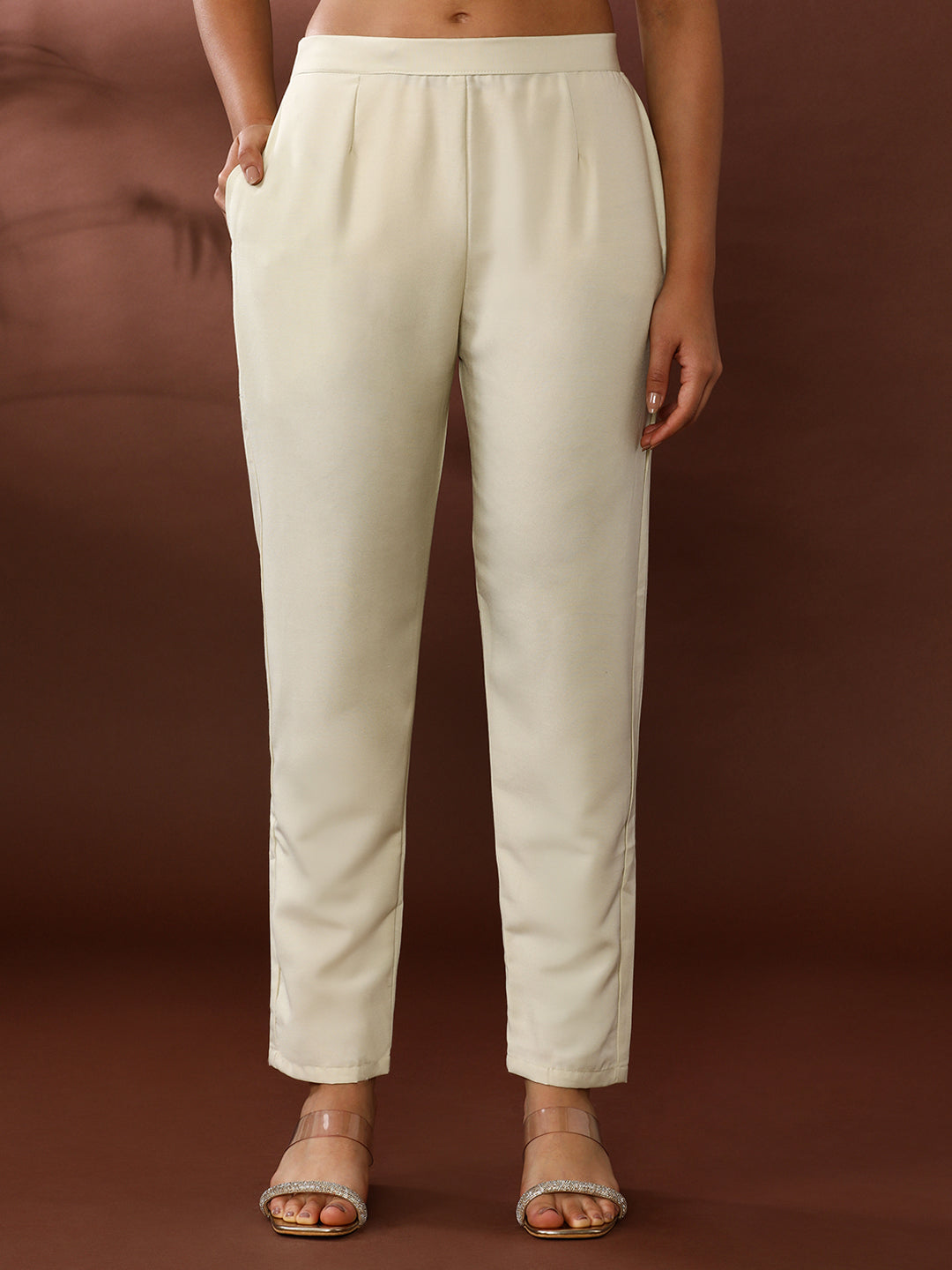 Floral Embroidered Poly Crepe Kurta & Trousers Sets