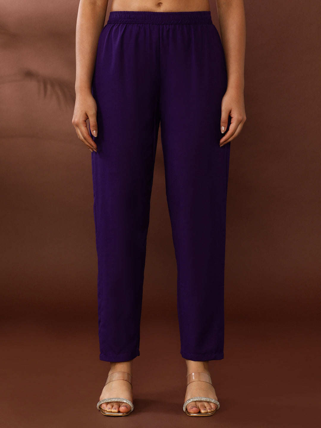 Solid Embroidered Kurta & Trousers Sets