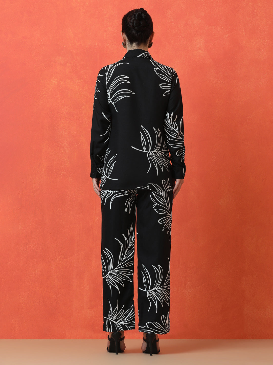 Floral Printed Straight Cotton Blend Top & Trousers Sets