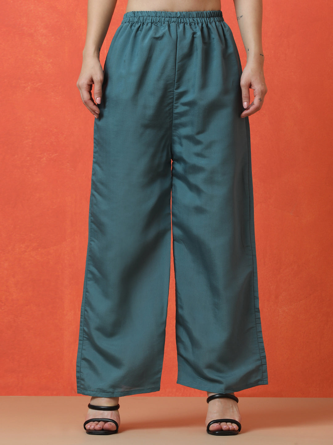 Floral Embroidered A-Line Silk Blend Kurta & Palazzos Sets