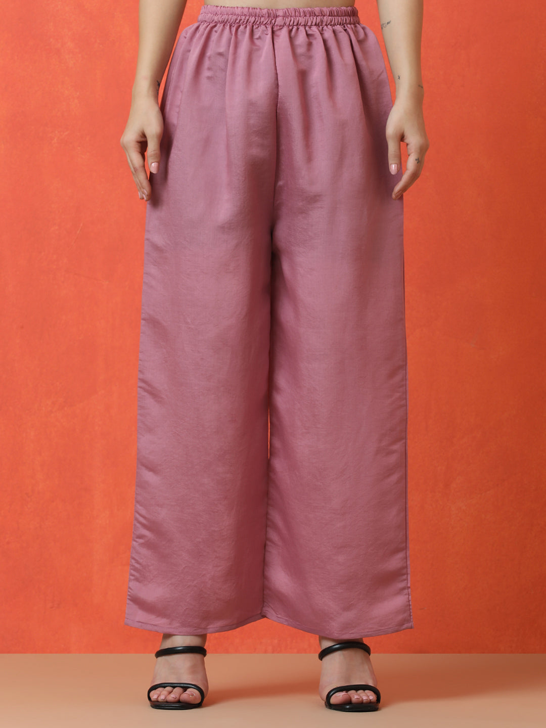 Floral Embroidered A-Line Silk Blend Kurta & Palazzos Sets