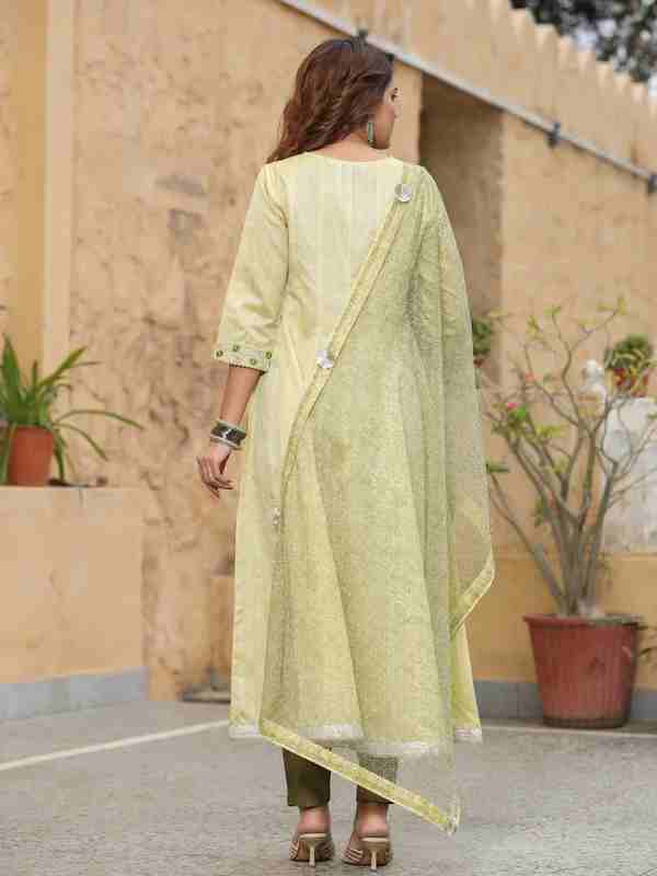 Embroidered Anarkali Kurta With Dupatta