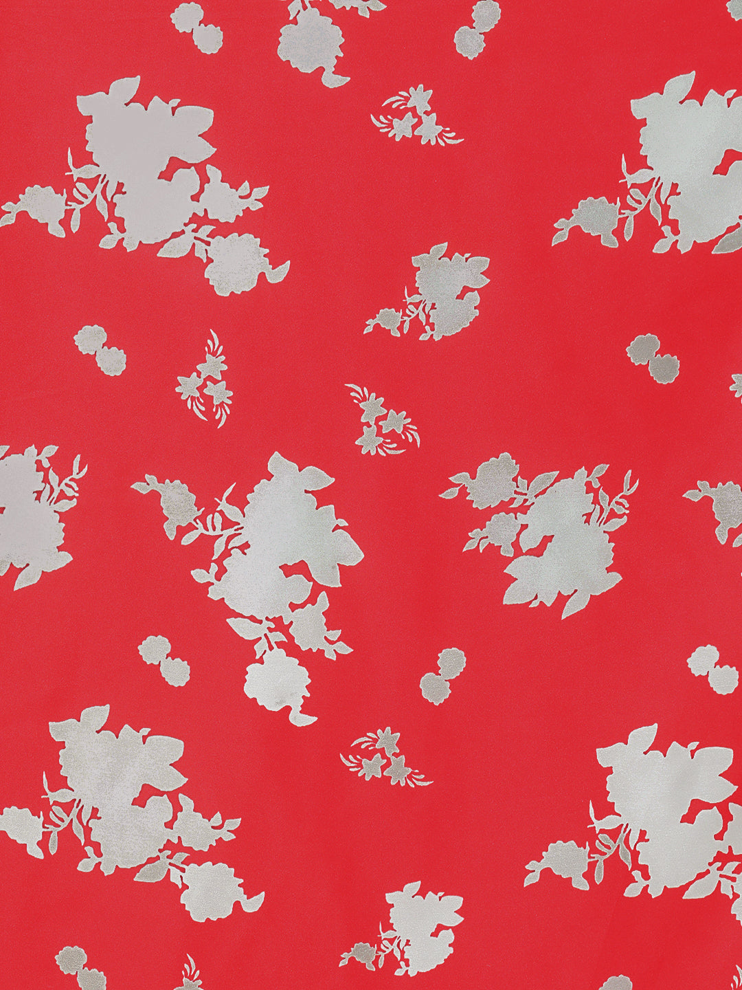 Floral Satin Saree with Unstiched Blouse