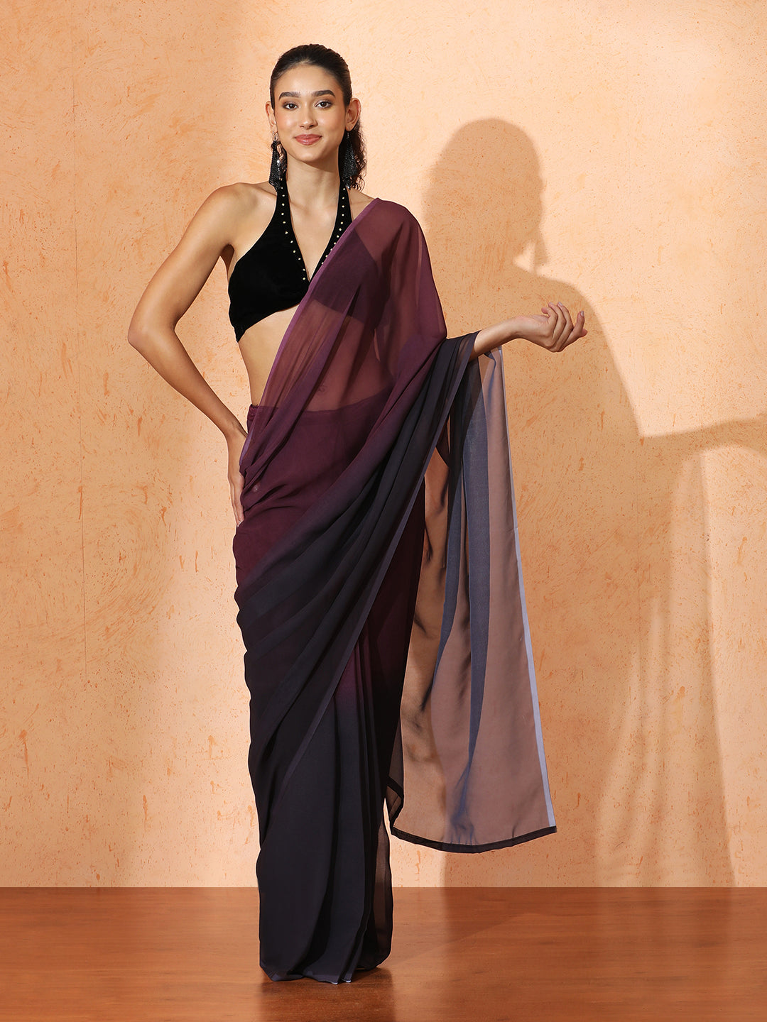 Ready to Wear Ombre Georgette Saree with Unstiched Blouse