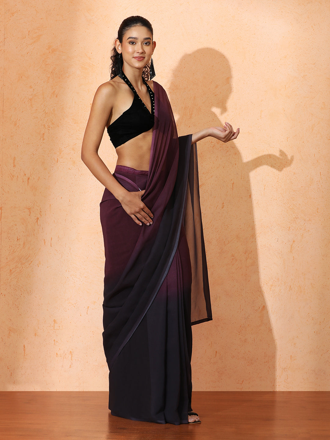 Ready to Wear Ombre Georgette Saree with Unstiched Blouse