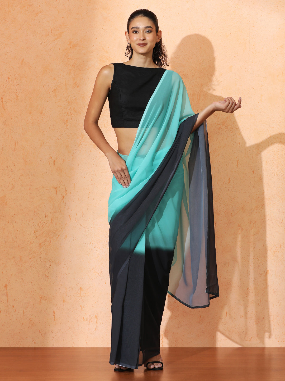Ready to Wear Ombre Georgette Saree with Unstiched Blouse