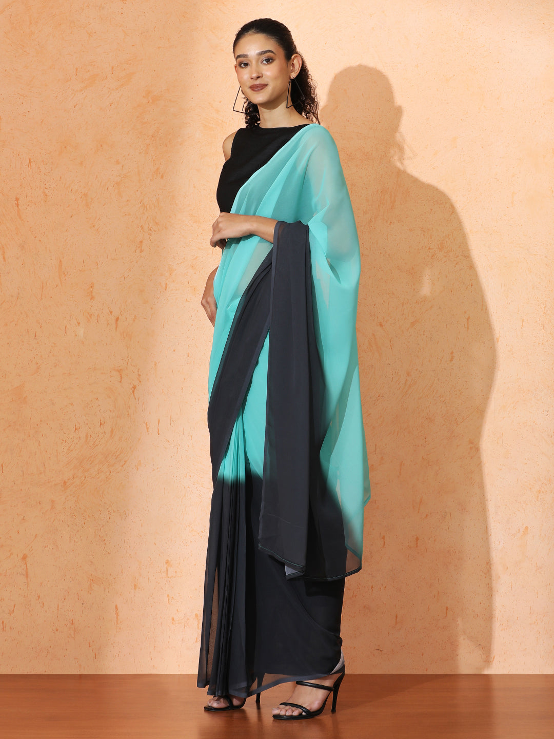 Ready to Wear Ombre Georgette Saree with Unstiched Blouse