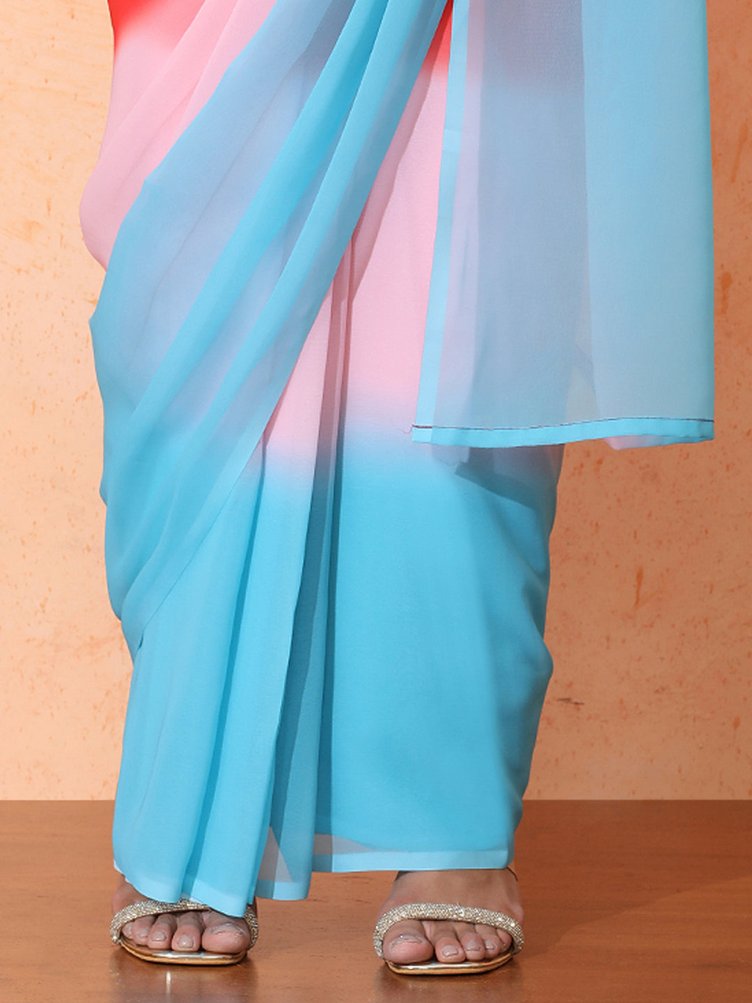 Ready to Wear Ombre Georgette Saree with Unstiched Blouse