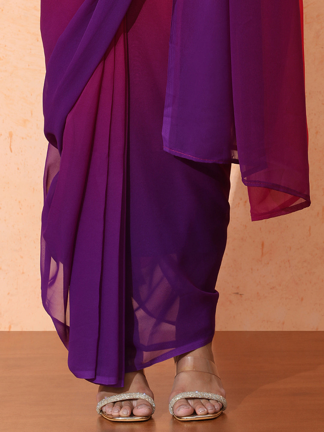 Ready to Wear Ombre Georgette Saree with Unstiched Blouse