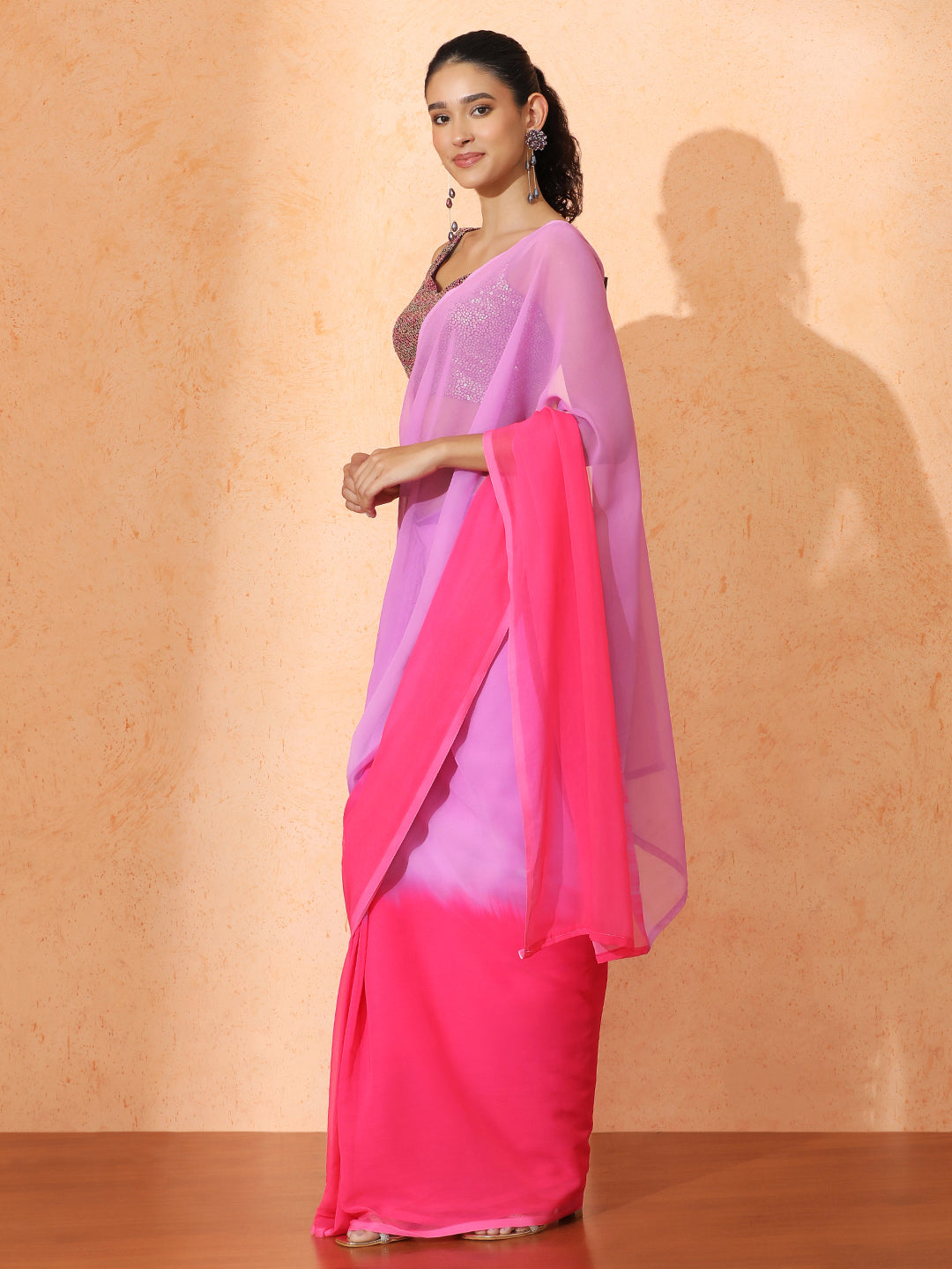 Ready to Wear Ombre Georgette Saree with Unstiched Blouse