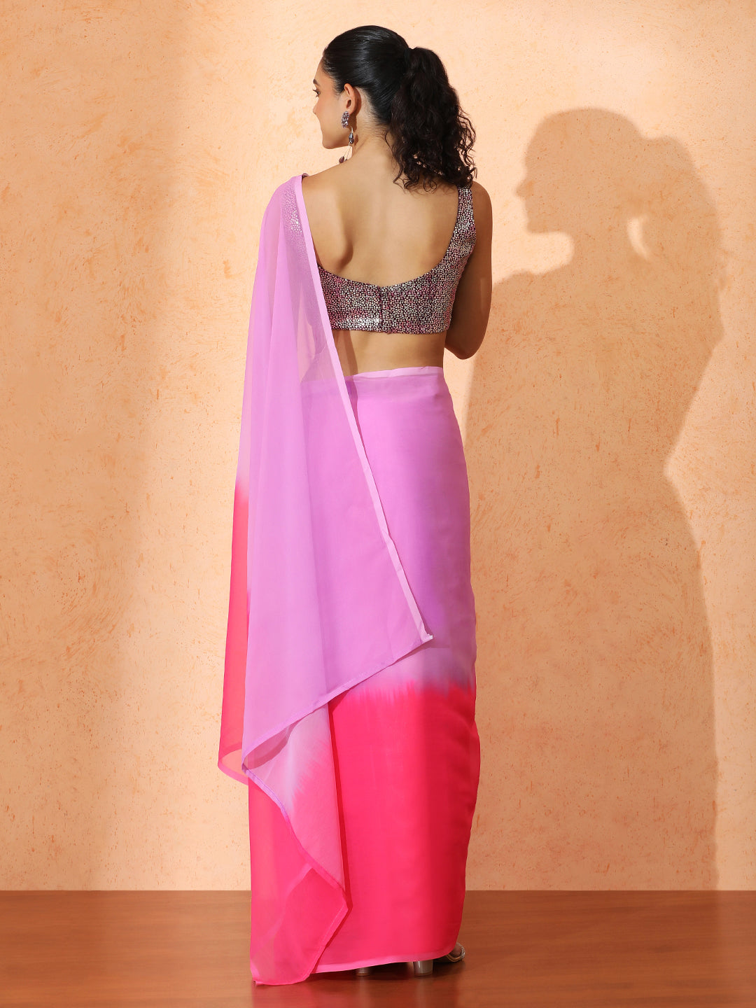 Ready to Wear Ombre Georgette Saree with Unstiched Blouse