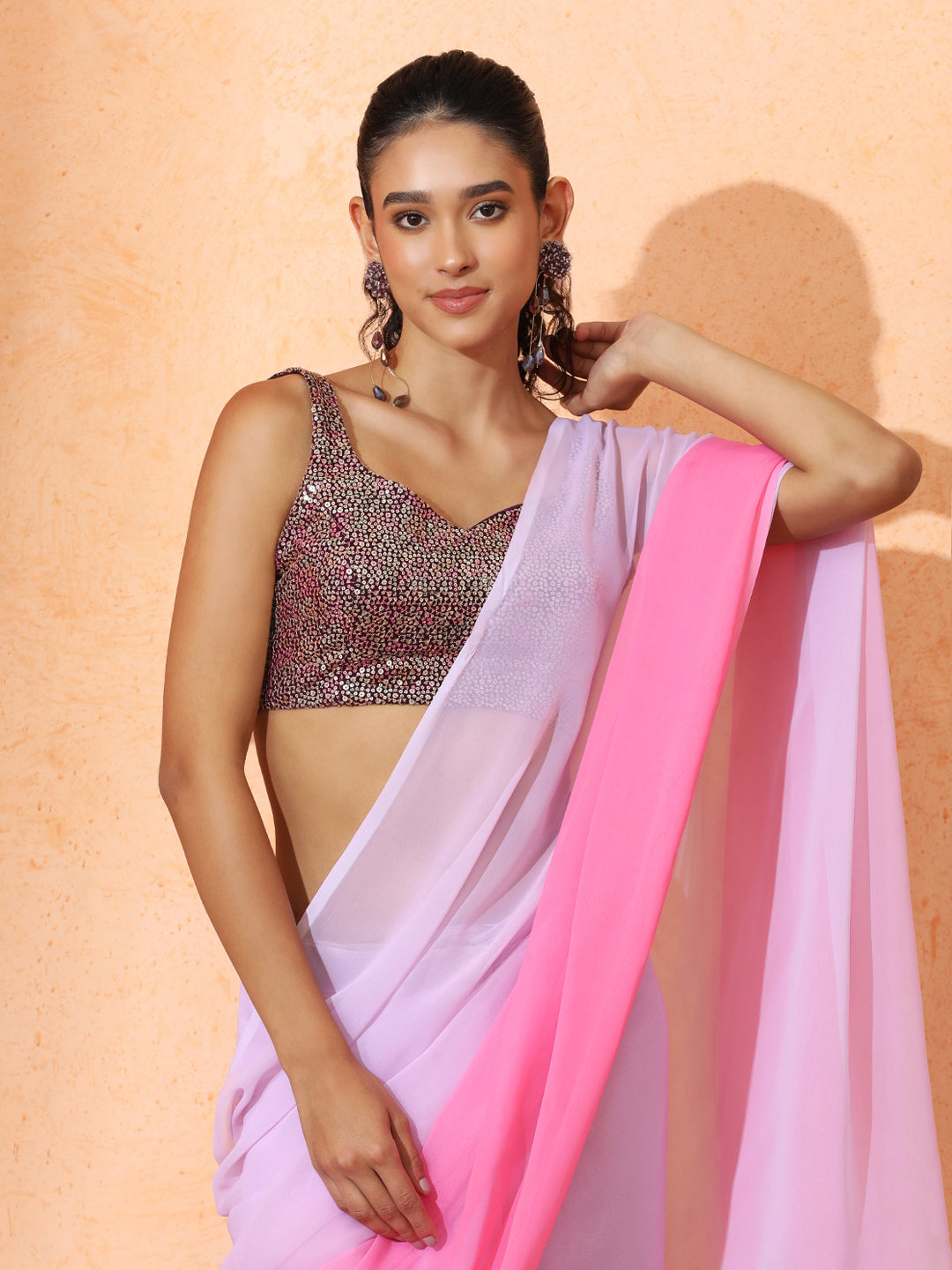 Ready to Wear Ombre Georgette Saree with Unstiched Blouse