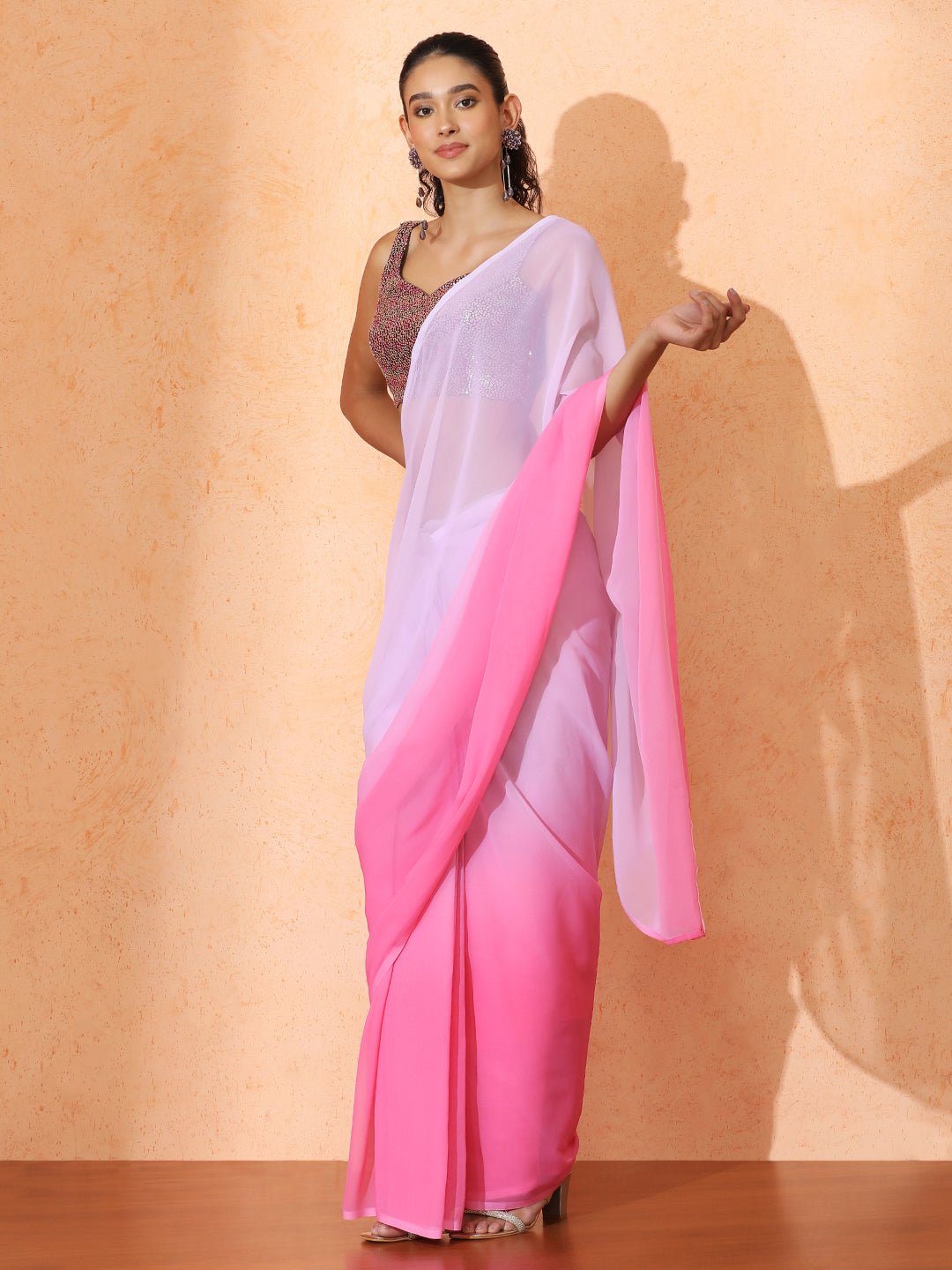 Ready to Wear Ombre Georgette Saree with Unstiched Blouse