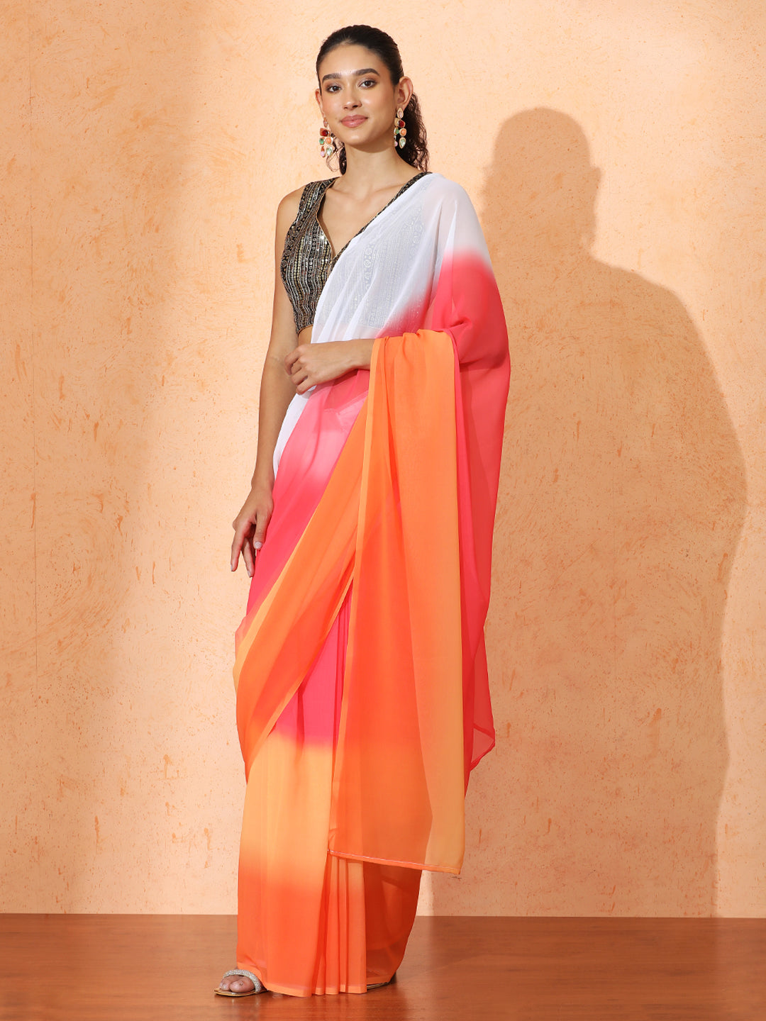 Ready to Wear Ombre Georgette Saree with Unstiched Blouse
