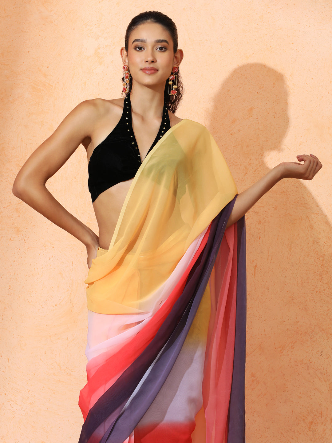 Ready to Wear Ombre Georgette Saree with Unstiched Blouse