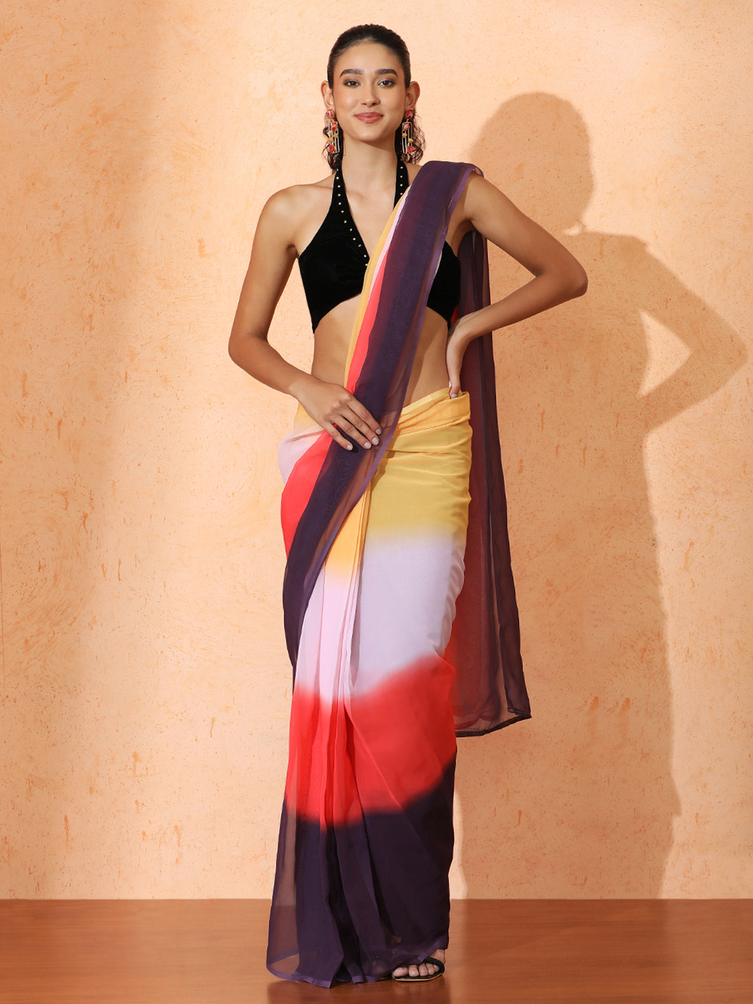 Ready to Wear Ombre Georgette Saree with Unstiched Blouse