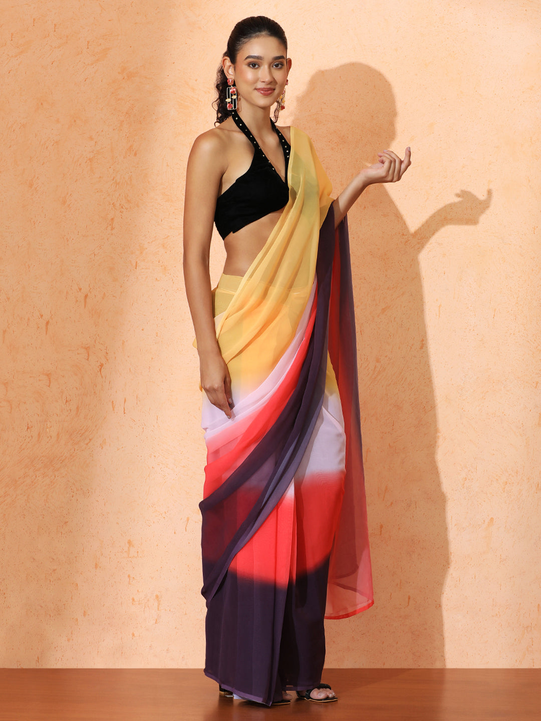 Ready to Wear Ombre Georgette Saree with Unstiched Blouse