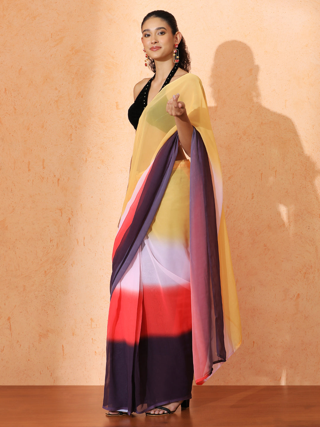 Ready to Wear Ombre Georgette Saree with Unstiched Blouse