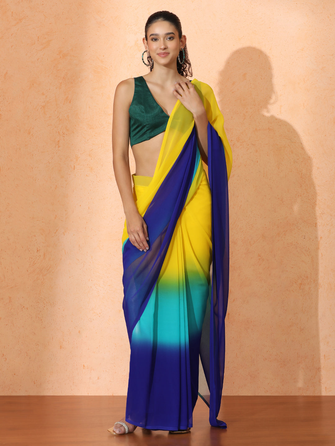 Ready to Wear Ombre Georgette Saree with Unstiched Blouse