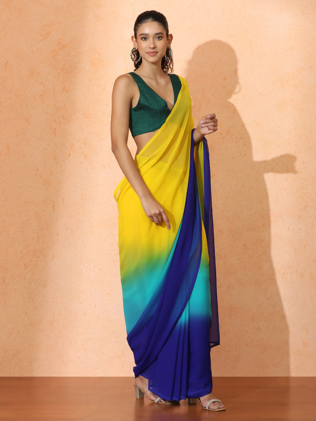 Ready to Wear Ombre Georgette Saree with Unstiched Blouse