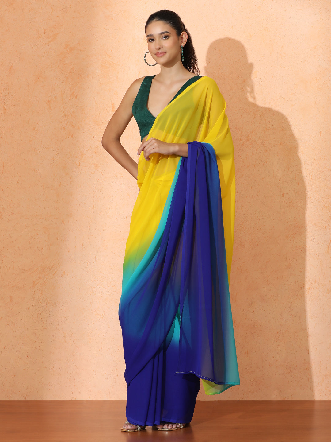 Ready to Wear Ombre Georgette Saree with Unstiched Blouse