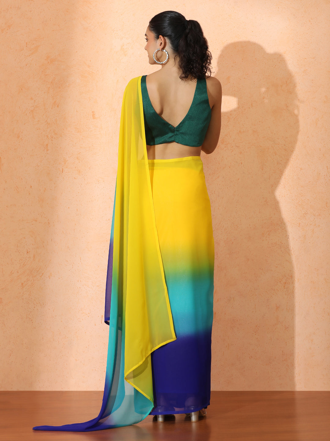 Ready to Wear Ombre Georgette Saree with Unstiched Blouse