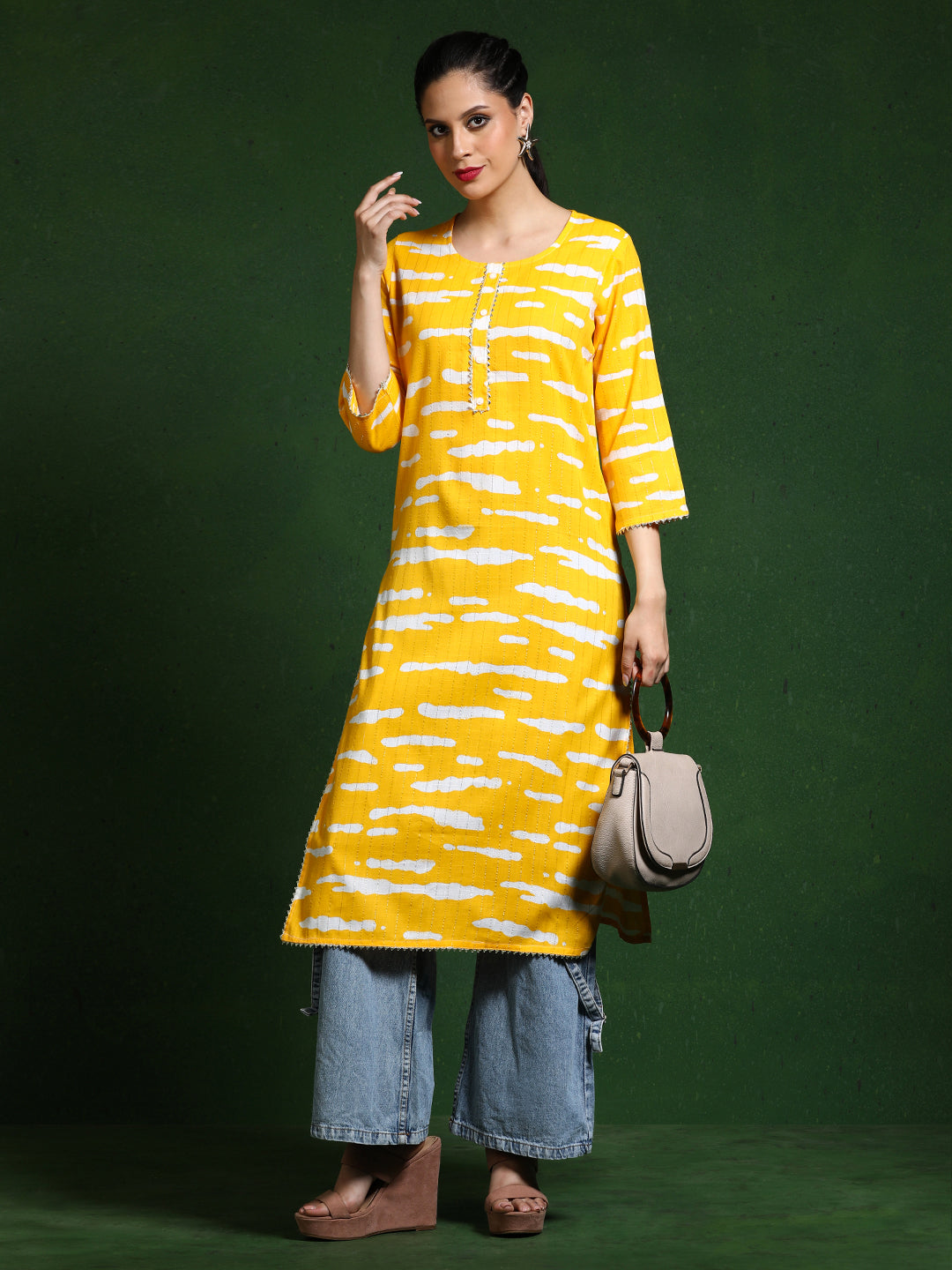 Floral Printed Straight Kurta