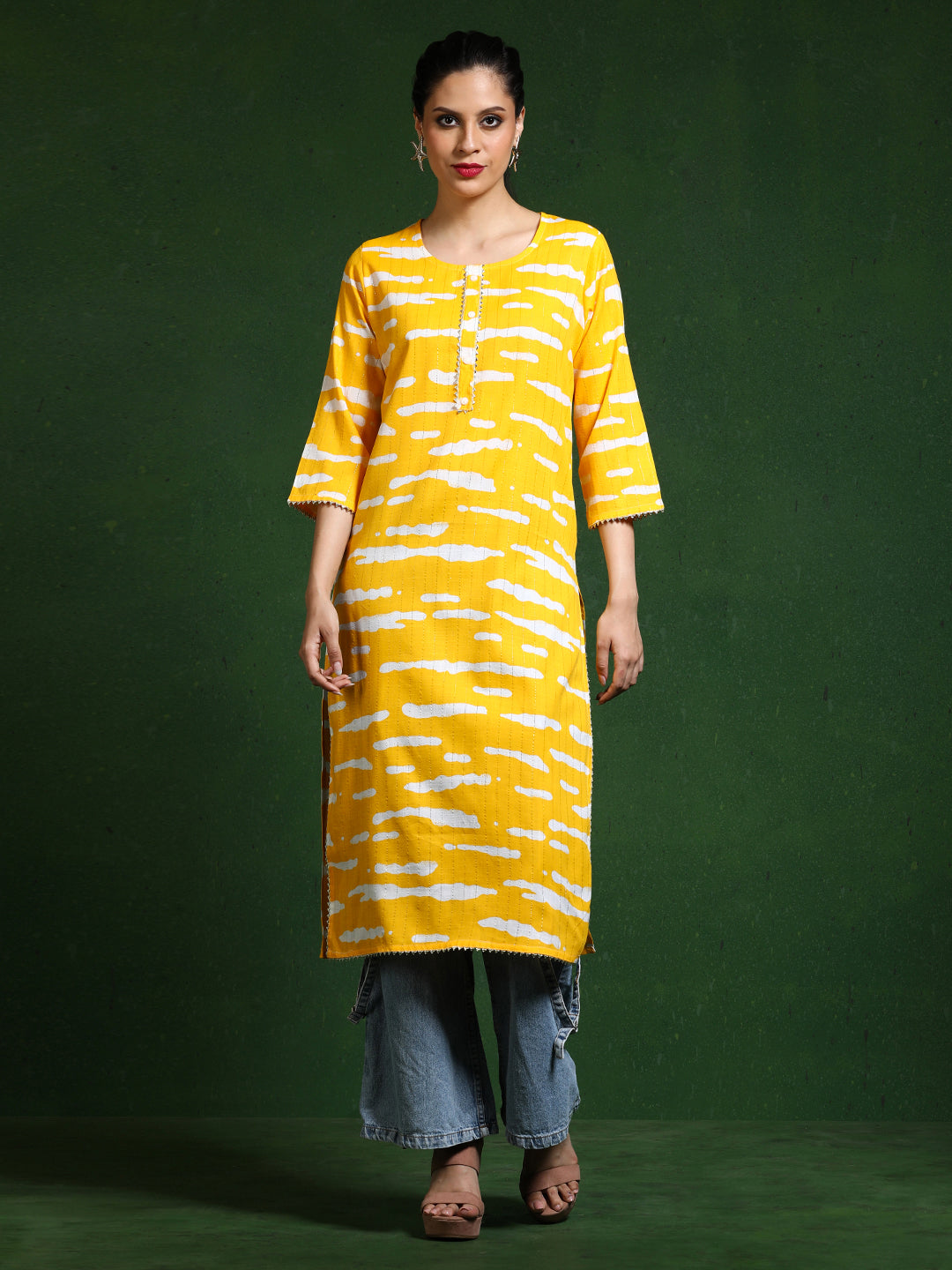 Floral Printed Straight Kurta