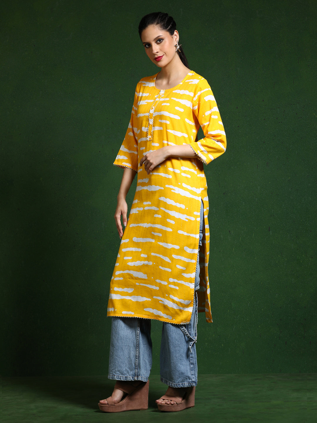 Floral Printed Straight Kurta