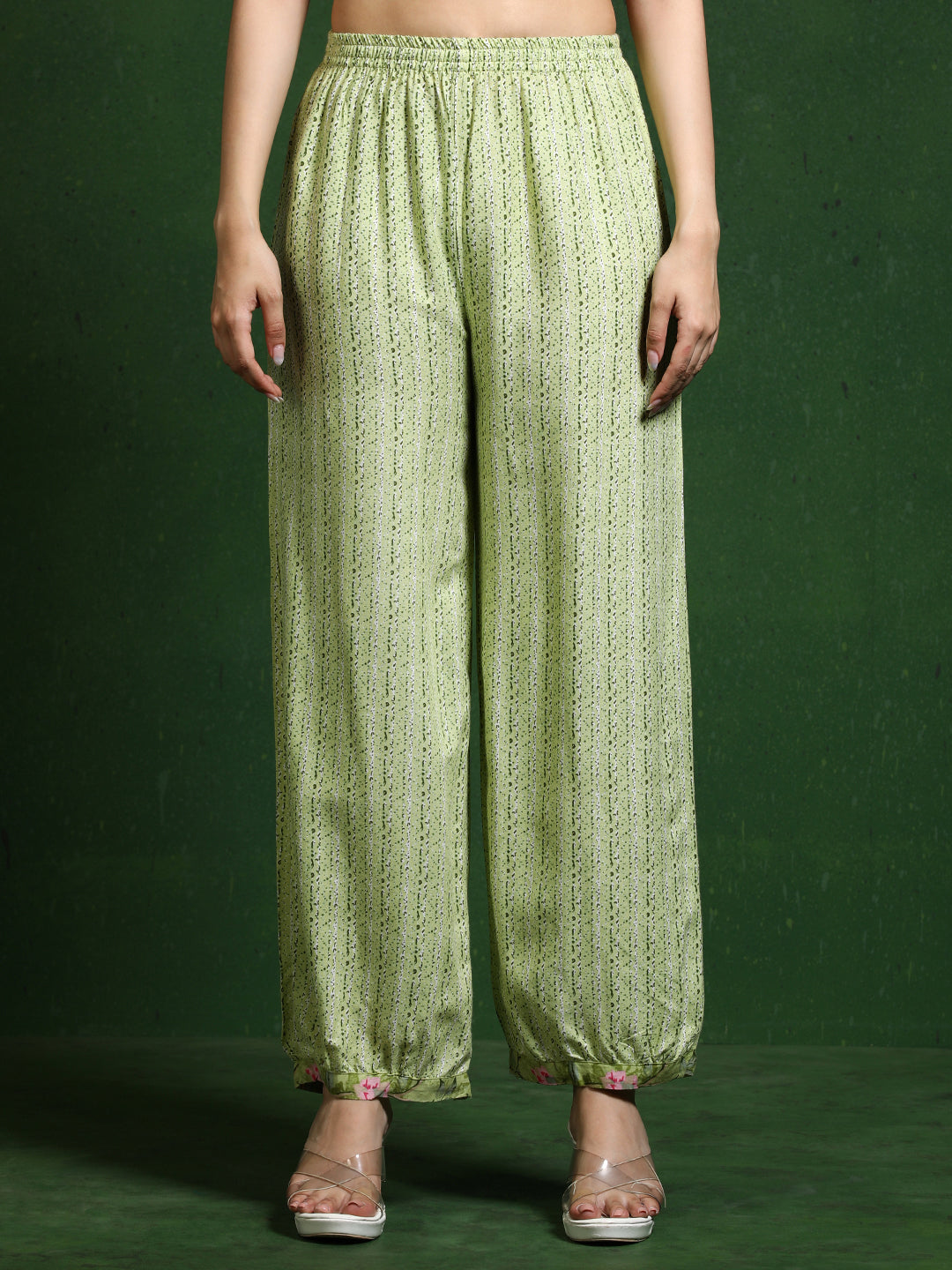 Floral Embroidered Straight Kurta & Trousers Sets