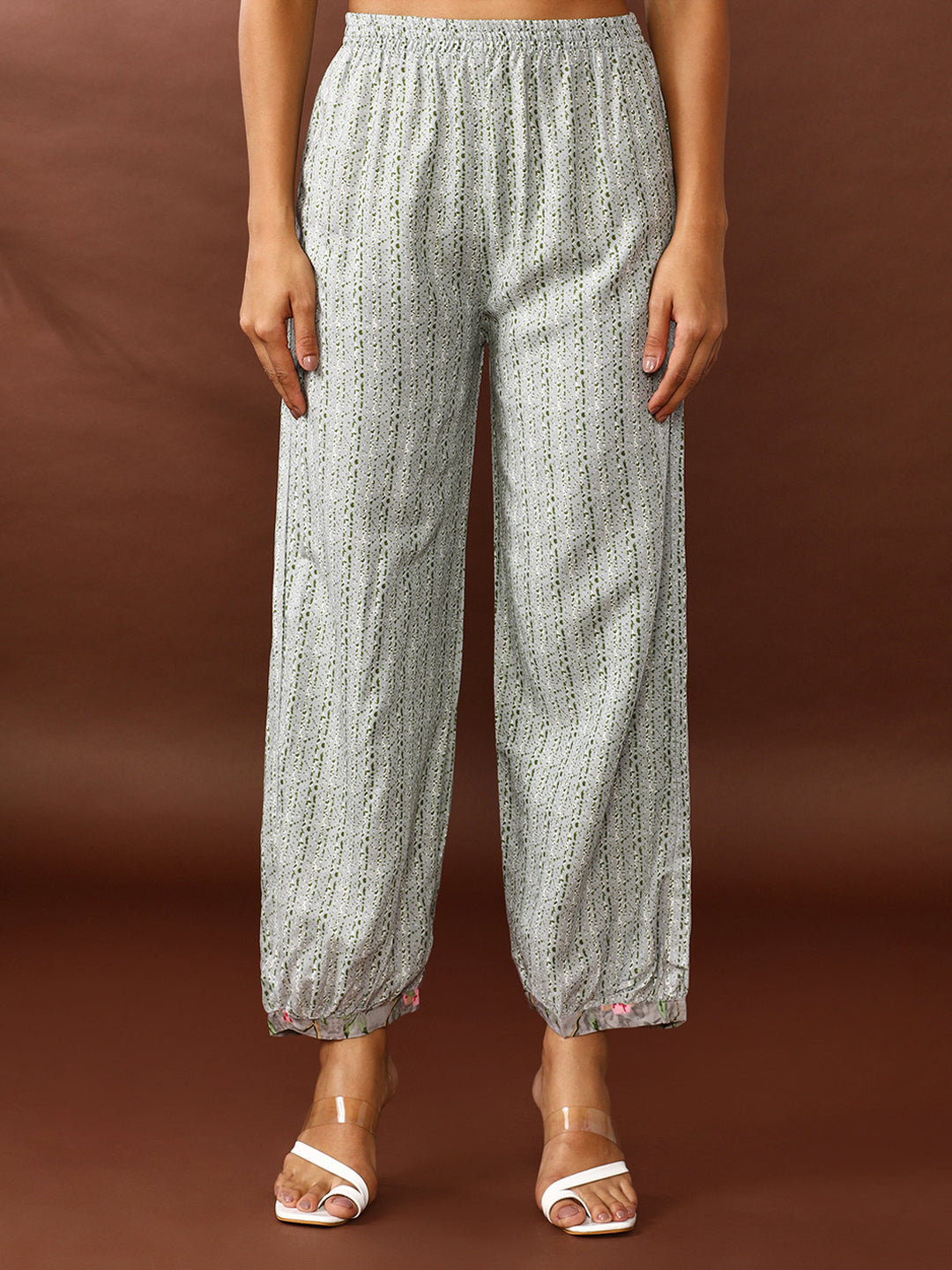 Floral Embroidered Straight Kurta & Palazzos Sets