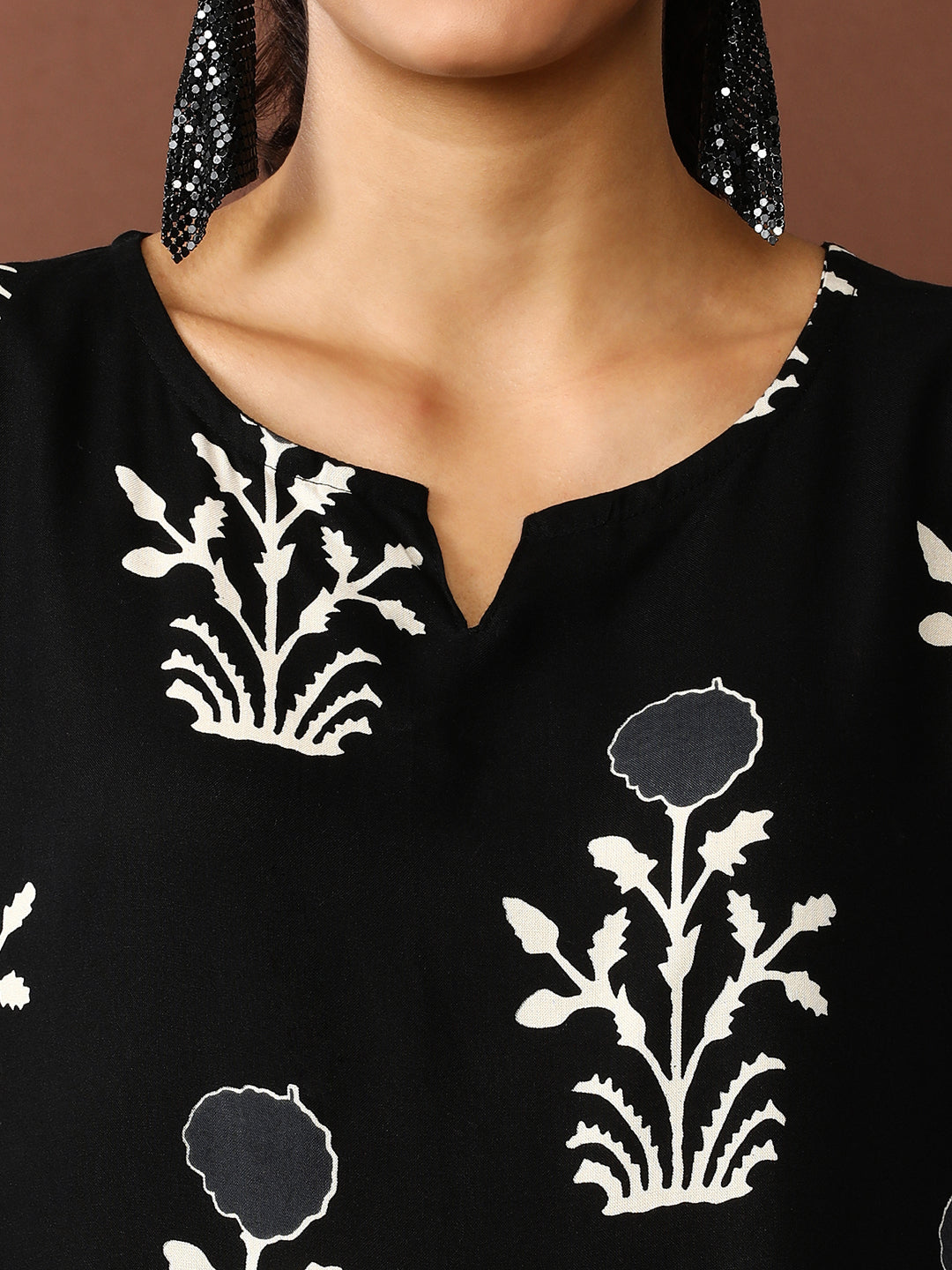 Floral Printed A-Line Tiered Ethnic Dress