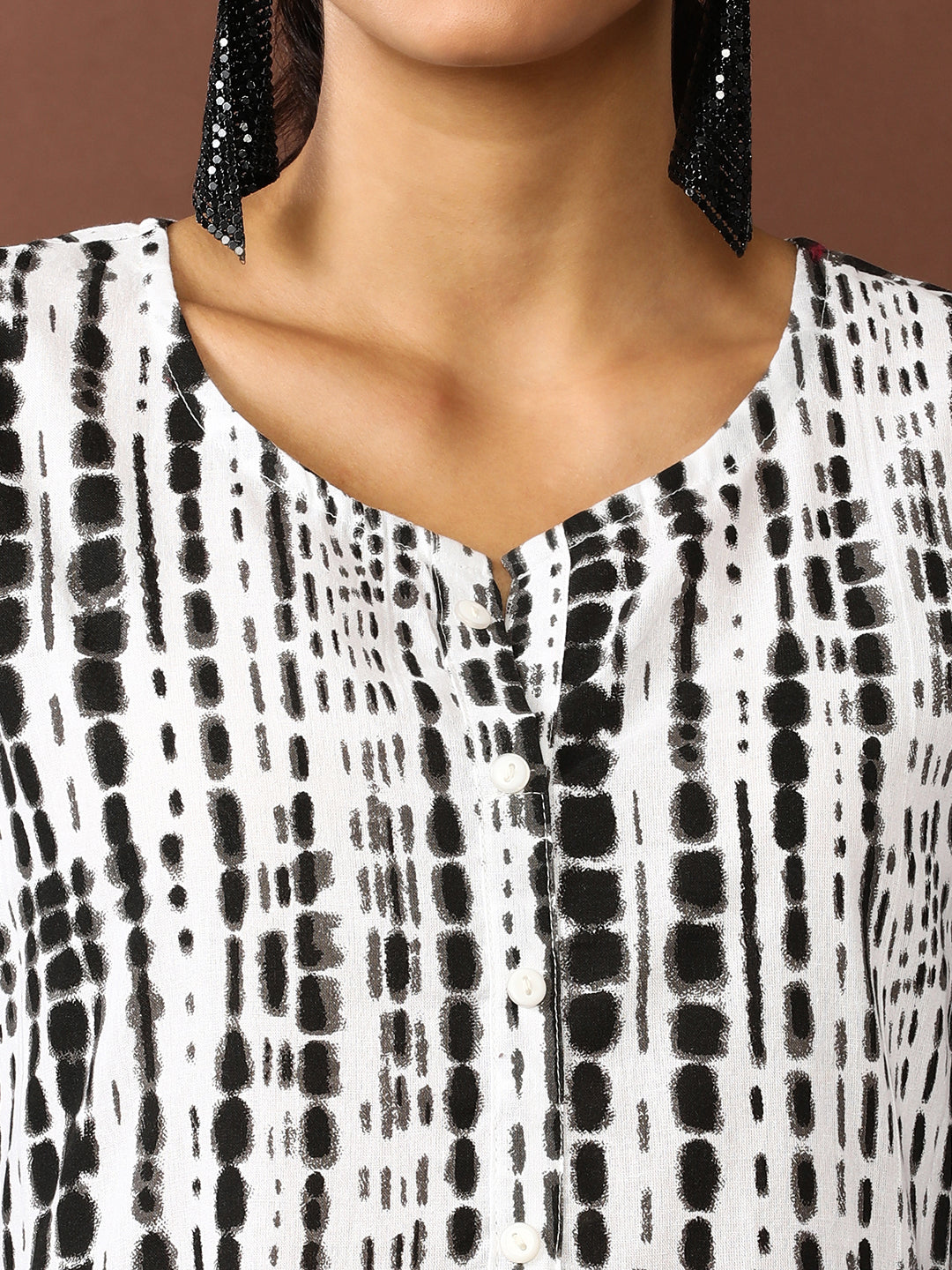 Textured Dyed A-Line Tiered Ethnic Dress