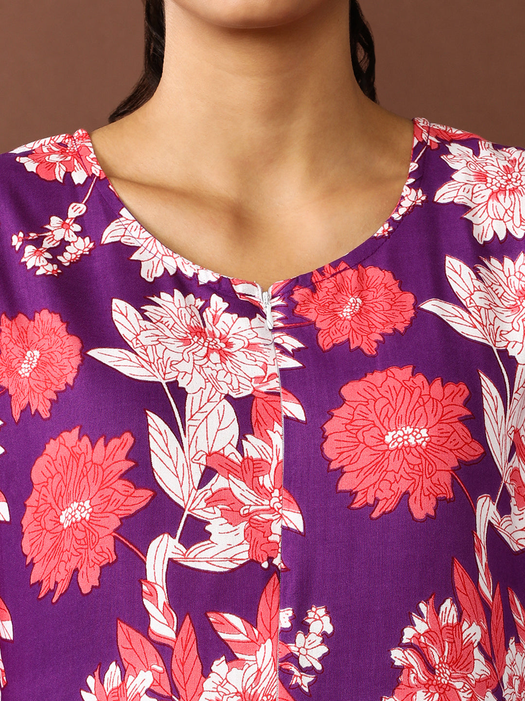 Floral Printed A-Line Tiered Ethnic Dress