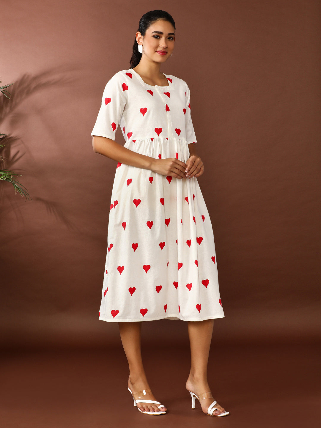 Quirky Printed A-Line Pure Cotton Ethnic Dress